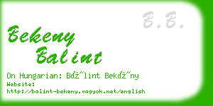 bekeny balint business card